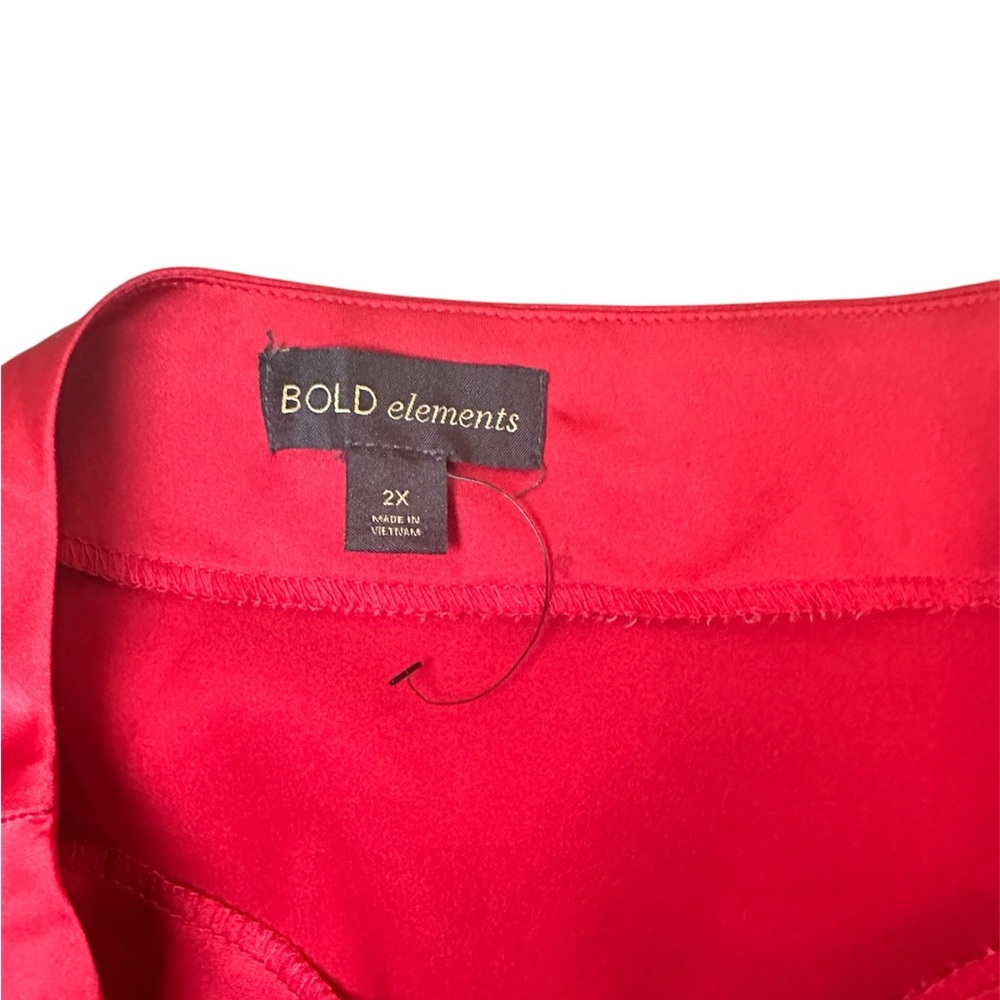 Bold Elements Red Asymmetrical Sleeveless Blouse - image 4